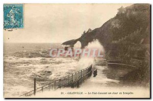 Old Postcard The Granville Bridge Gusset a Day Storm