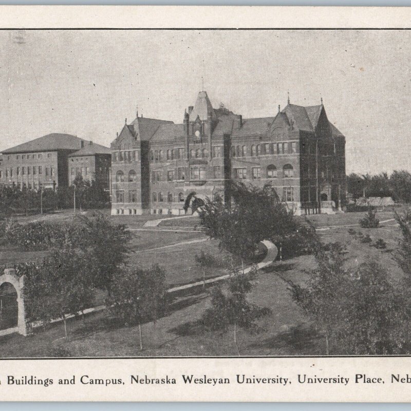 c1900s University Place, NE Wesleyan College Advertising Card School Campus A188