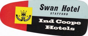 England Swan Hotel Vintage Luggage Label sk3464