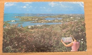 VINTAGE POSTCARD USED - VIEW OF HAMILTON HARBOUR, BERMUDA