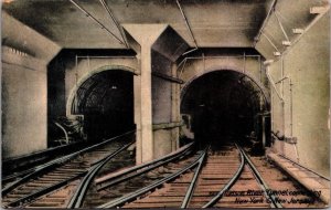 Postcard Hudson River Tunnel Connecting New York and New Jersey