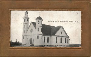 Vintage Postcard 1930's Roman Catholic Church Amiro's Hill Nova Scotia Canada 