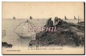 Old Postcard fishing on the banks of the & # 39Ocean The fishing at Plaice