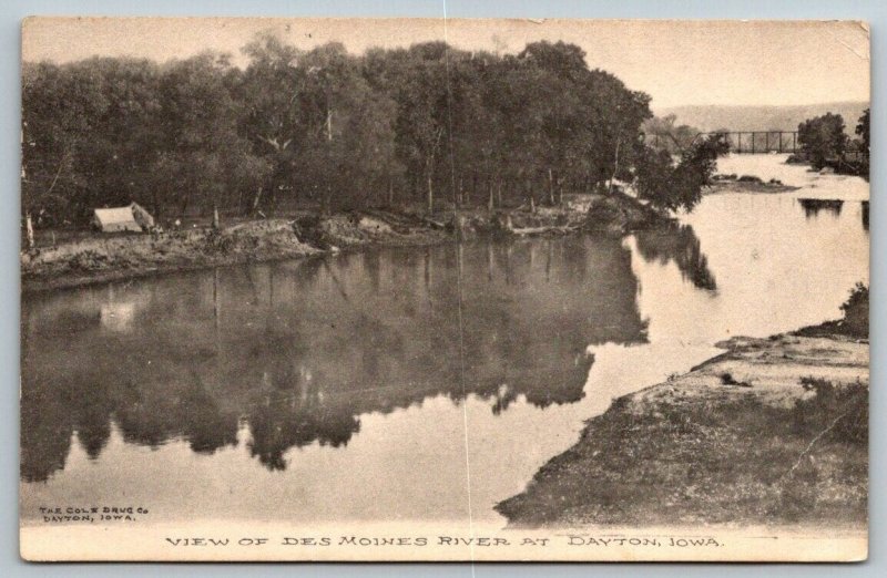 1908  Des Moines River   Dayton  Iowa  Postcard