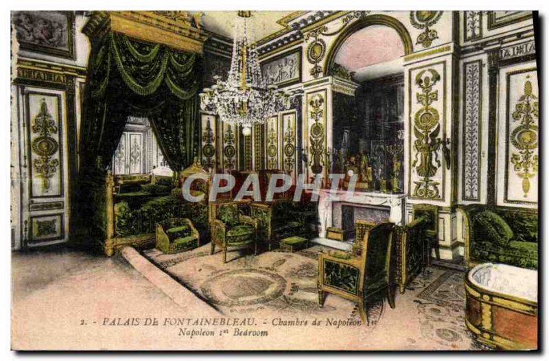 Old Postcard Palace of Fontainebleau Room of Napoleon 1st