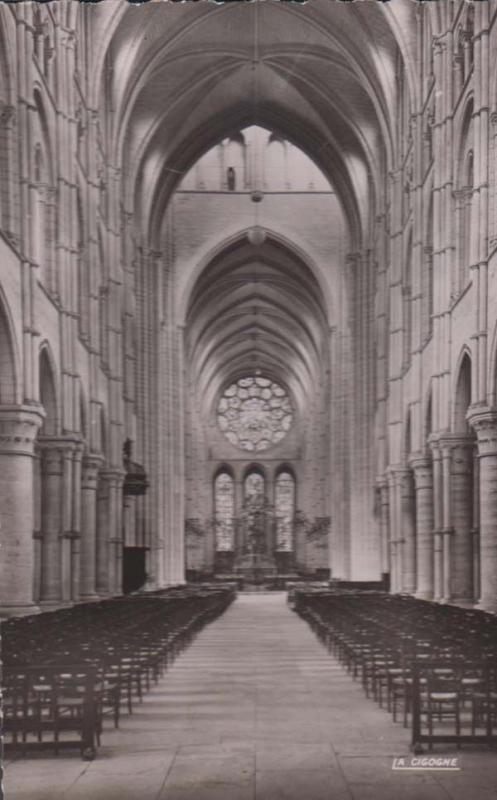 Laon Cathedral French French Real Photo Interior Vintage Postcard