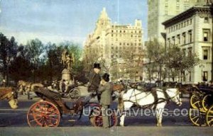 Carriages on 59th Street - New York City Postcards, New York NY Postcard