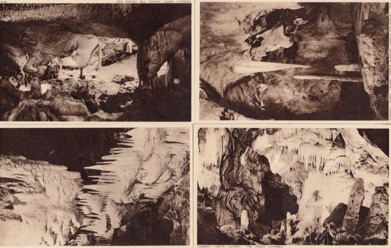 Stalagmite in Torquay Caves 4x Postcard s