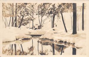 LAKE PLACID NY WINTER SCENE REAL PHOTO POSTCARD c1927 POSTED LAKE PLACID CLUB