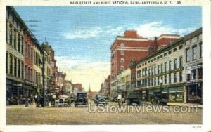 Main Street & First National Bank in Amsterdam, New York