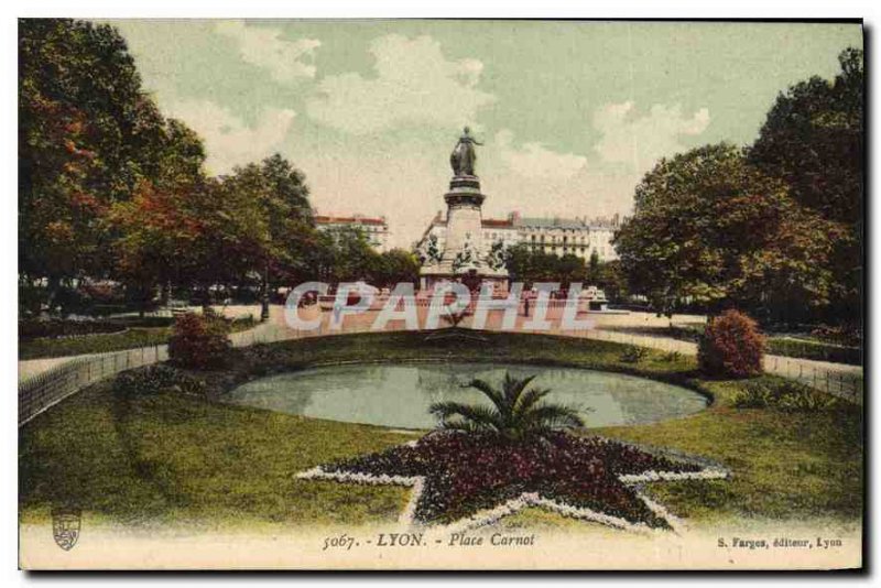 Old Postcard Lyon Place Carnot