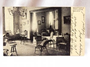 Circa 1905-10 Santiago College Salon Lounge, Interior View, Chile, Vintage P27