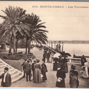 1910s Monte-Carlo Monaco Postcard Les Terrasses Cap Martin French Riviera People