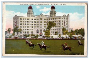 1929 Nautilus Hotel Polo Field Horse Riding Miami Beach Florida Vintage Postcard