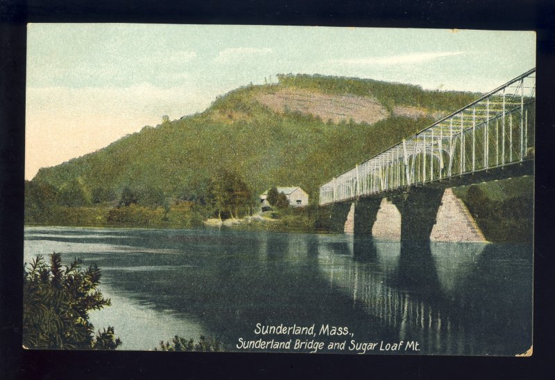 Sunderland, Massachusetts/MA Postcard, Sunderland Bridge & Sugar Loaf Mountain