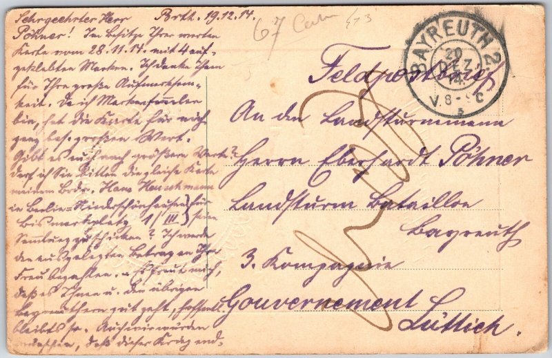 Frohliche Weihnachten German Antique Posted Postcard