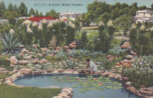 Florida A Pretty Miami Garden 1949 Curteich