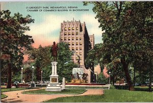 Postcard MONUMENT SCENE Indianapolis Indiana IN AJ2363