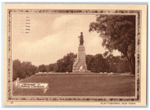 1966 Monument Samuel Champlain Exterior Plattsburgh New York NY Vintage Postcard