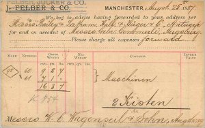 Entier Postal Stationery Postal Great Britain Great Britain 1887 Manchester t...