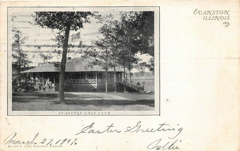 Evanston Illinois 1907 Postcard Evanston Golf Club