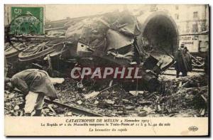 Old Postcard Train Disaster Melun November 4, 1913 Rapid n2 Marseille buffers...