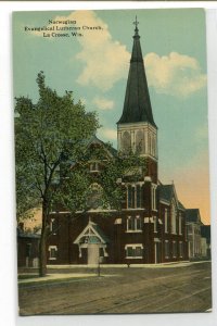 Norwegian Evangelical Lutheran Church La Crosse Wisconsin 1910c postcard