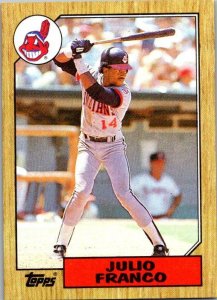 1987 Topps Baseball Card Julio Franco Cleveland Indians sk3050