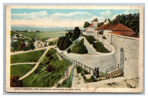 Vintage 1917 Postcard South Parapet Fort Mackinac Mackinac Island Michigan