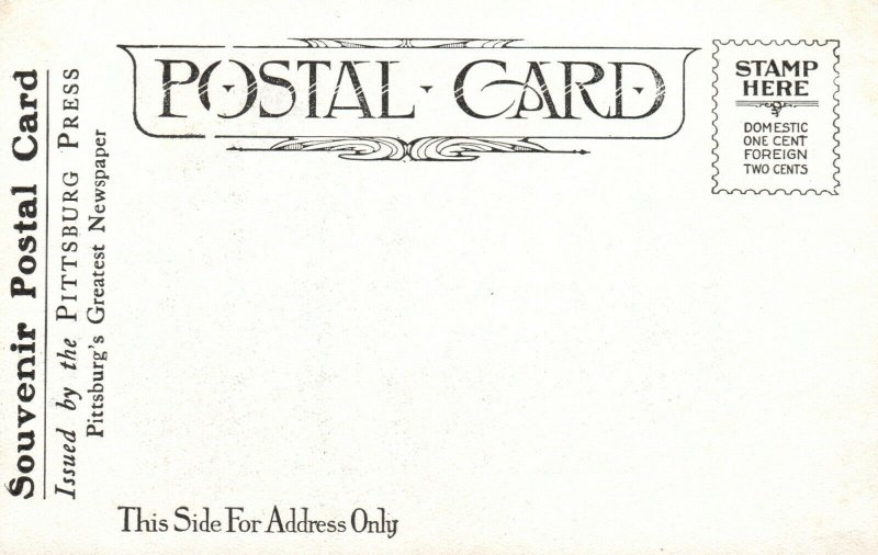 Vintage Postcard 1900's Post Office Pittsburg Pub. Pittsburg Press - Newspaper 