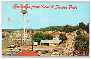 c1950 Greetings From Kent & Sussex Fair Concession Harrington Delaware Postcard