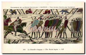 Old Postcard Bayeux Tapestry of Queen Matilda The battle s & # 39engage