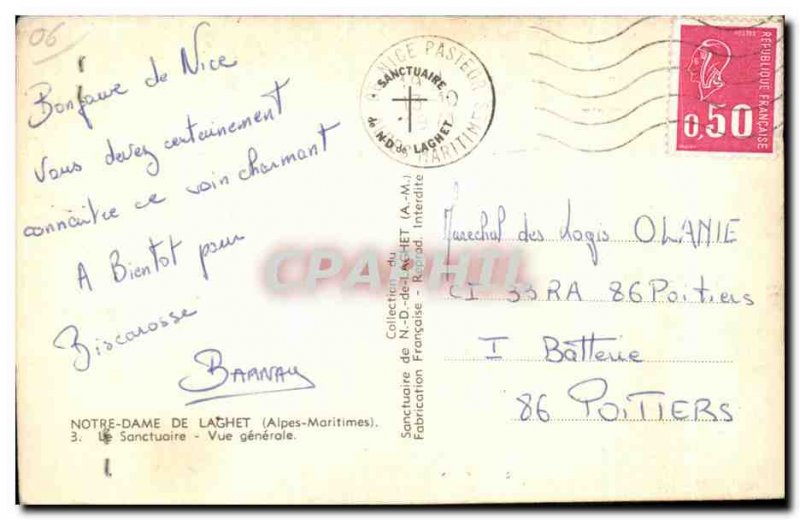 Old Postcard Notre Dame De Laghet The Sanctuary General view