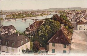 Schweiz Basel Die 3 Rheinbruecken