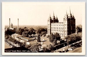 Mormon Temple Block Salt Lake City Utah RPPC Real Photo Postcard B35