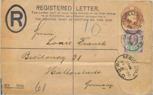 Entier Postal Stationery 1p + 1 1 / 2d London for Germany 1906