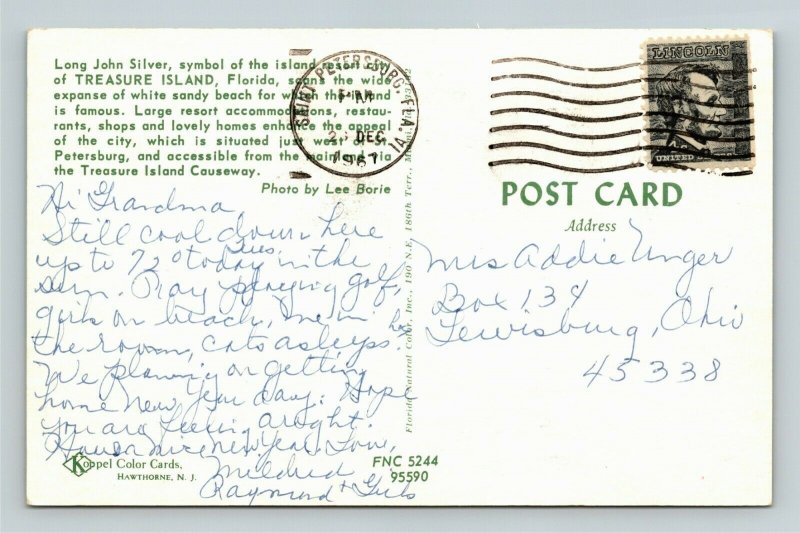 Treasure Island FL- Florida, General Greetings, Chrome c1967 Postcard