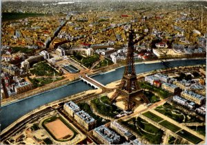 Paris La Tour Eiffel l'Arc de Triomphe 1950s Postcard France