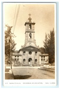 Catholic Church San Miguel DE Los Banos Cuba Real Photo RPPC Postcard (P28)