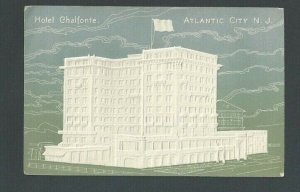 Ca 1907 Post Card Atlantic City NJ Hotel Chalfonte Blue & White Airbrushed--