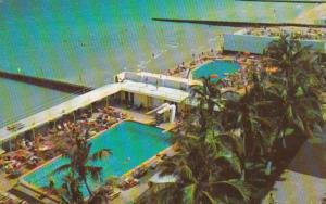 Florida Miami Beach Aerial View Of Ocean Front Swimming Pools and Cabana Club...