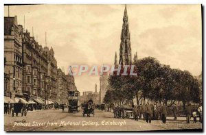 Old Postcard Edinburgh Princes Street From National Gallery