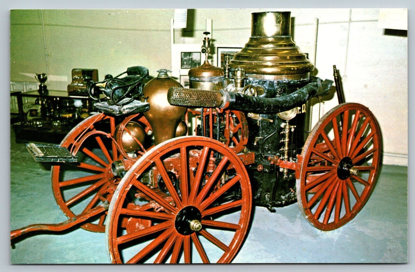 Fire Truck Engine - Fireman Postcard - Firefighters Museum Yarmouth ...