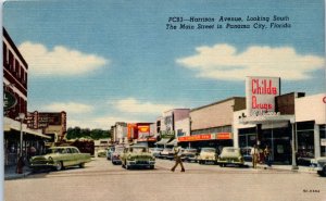 1955 Harrison Avenue Looking South Walgreens Drugstore Panama City FL Postcard