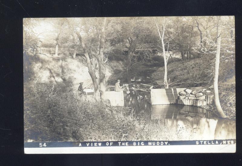 RPPC STELLA NEBRASKA BIG MUDDY RIVER VINTAGE REAL PHOTO POSTCARD NEBR.