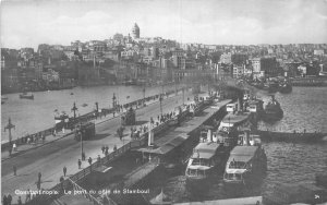 RPPC CONSTANTINOPLE TURKEY LE PONT DU COTE DE STAMBOUL SHIPS REAL PHOTO POSTCARD