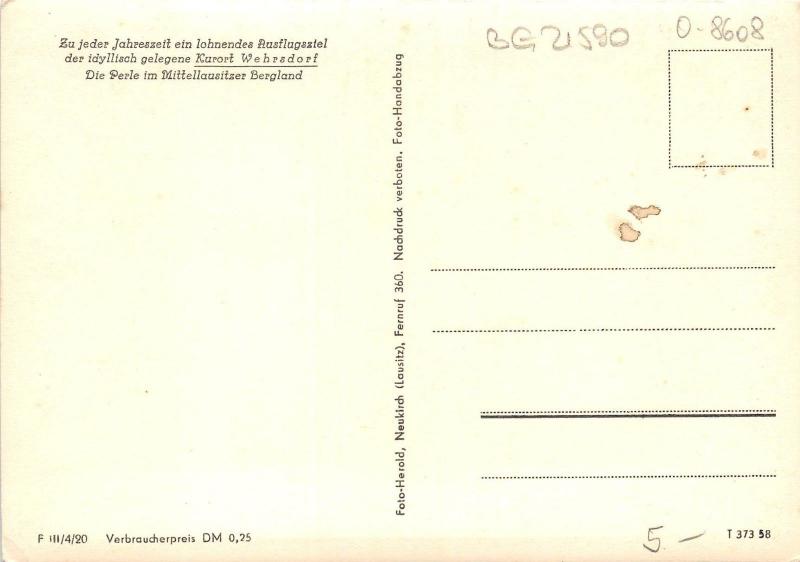 BG21590 kurort wehrsdorf mittellausitzer bergland  germany CPSM 14.5x9cm