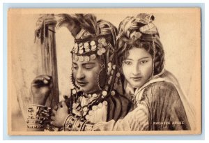 c1910 Couple Scene, Libia Ragazze Arabe - Libya Unposted Antique Postcard 
