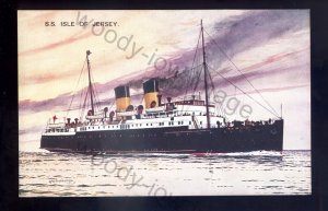 f2352 - British Ferry - Isle of Jersey - Artist - AFD Bannister 1933 - postcard