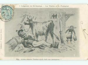 Pre-1907 SCENE IN SAINT-SAULGE - NIEVRE FRANCE AC3655